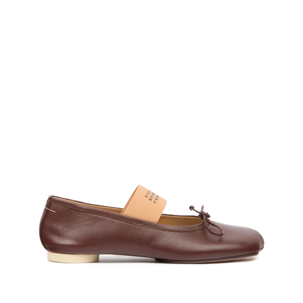 Mm6 Maison Margiela Women's Brown Anatomic Numeric Ballerinas