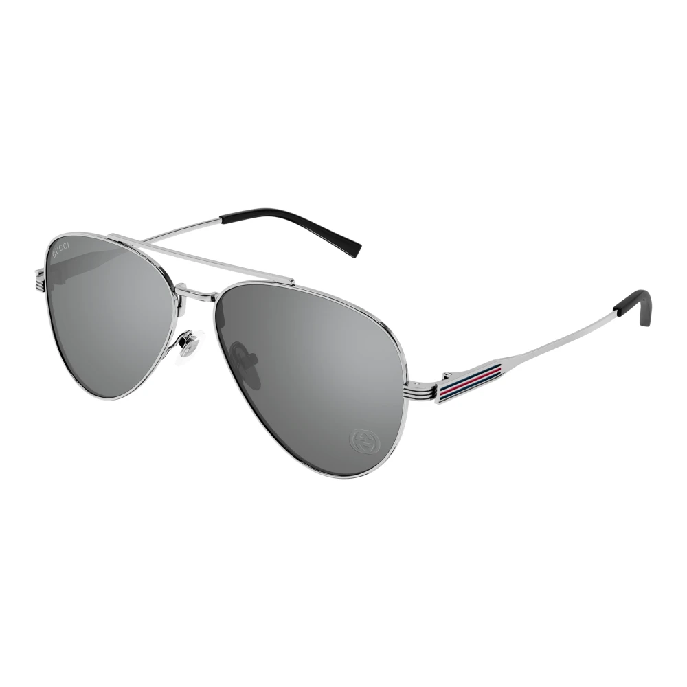 Gucci Men's Gray Sunglasses, 57 Mm, Pilot Sunglasses
