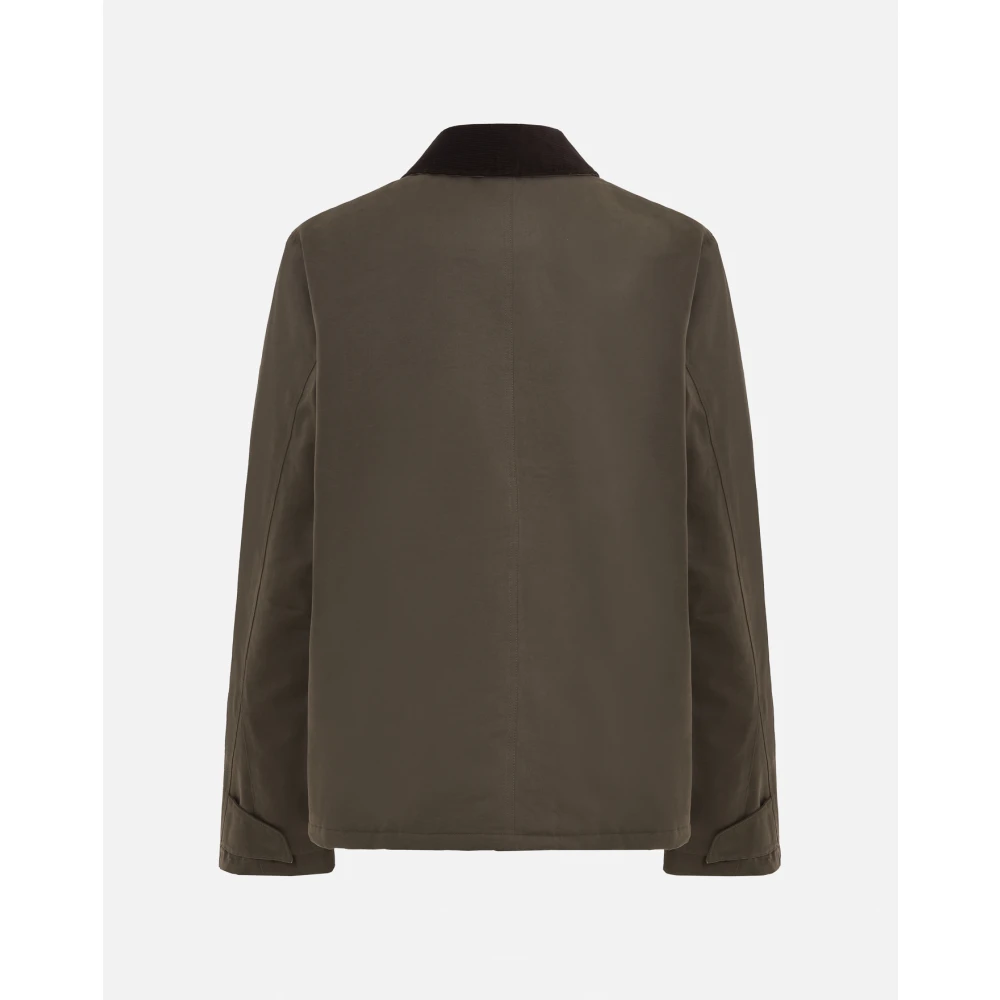 Les Deux Field Jacket met Ribfluwelen Kraag Green Heren