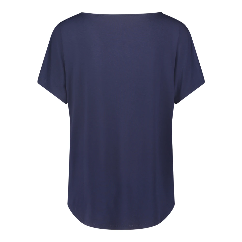 Betty Barclay Oversized V-hals shirt met bamboe viscose Blue Dames