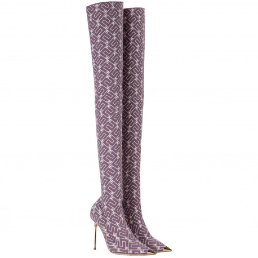 Elisabetta Franchi Over-knee Boots Purple Dames