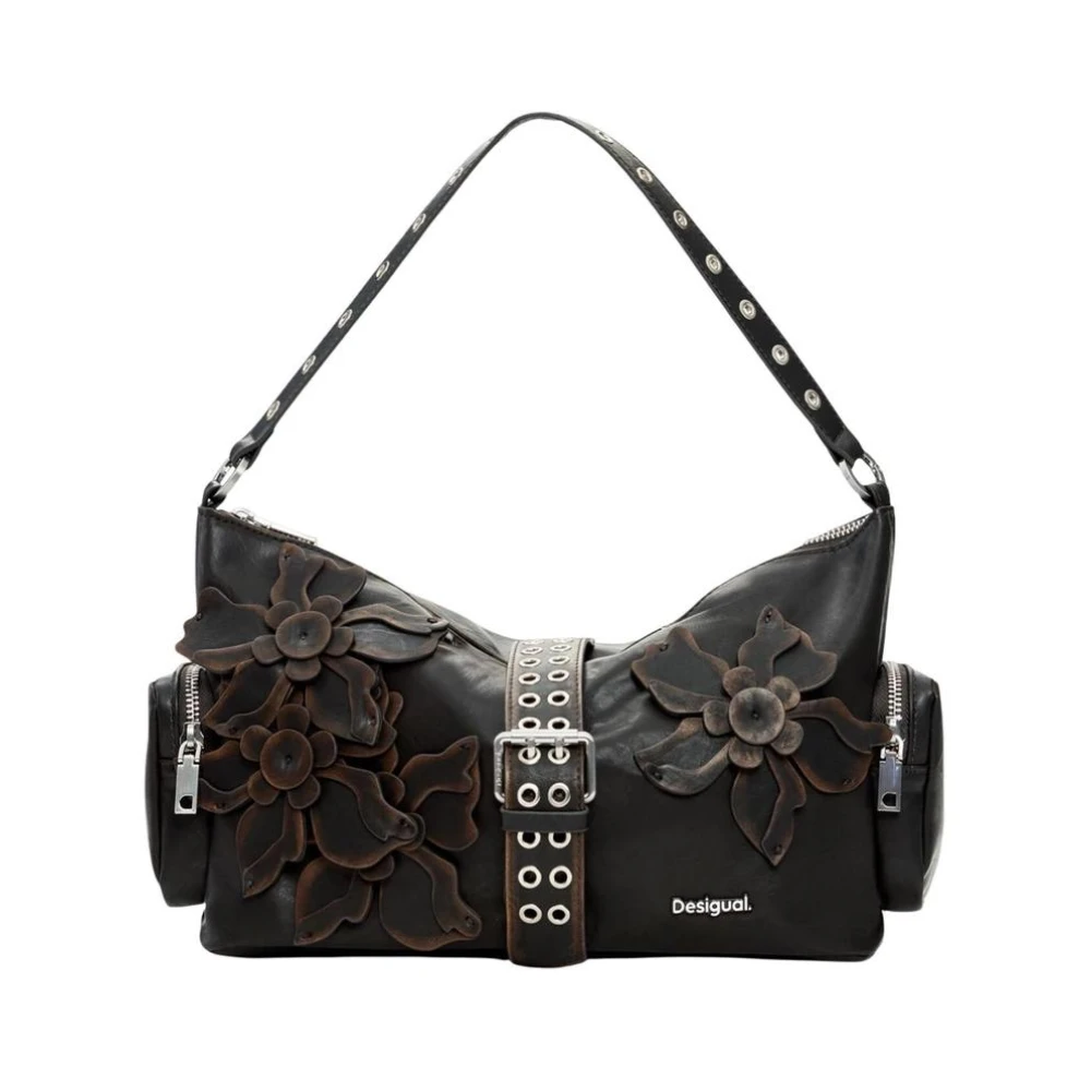 Desigual Women's Brown Shoulder Bags, One Size, Handbag With Zip And Multiple Pockets
