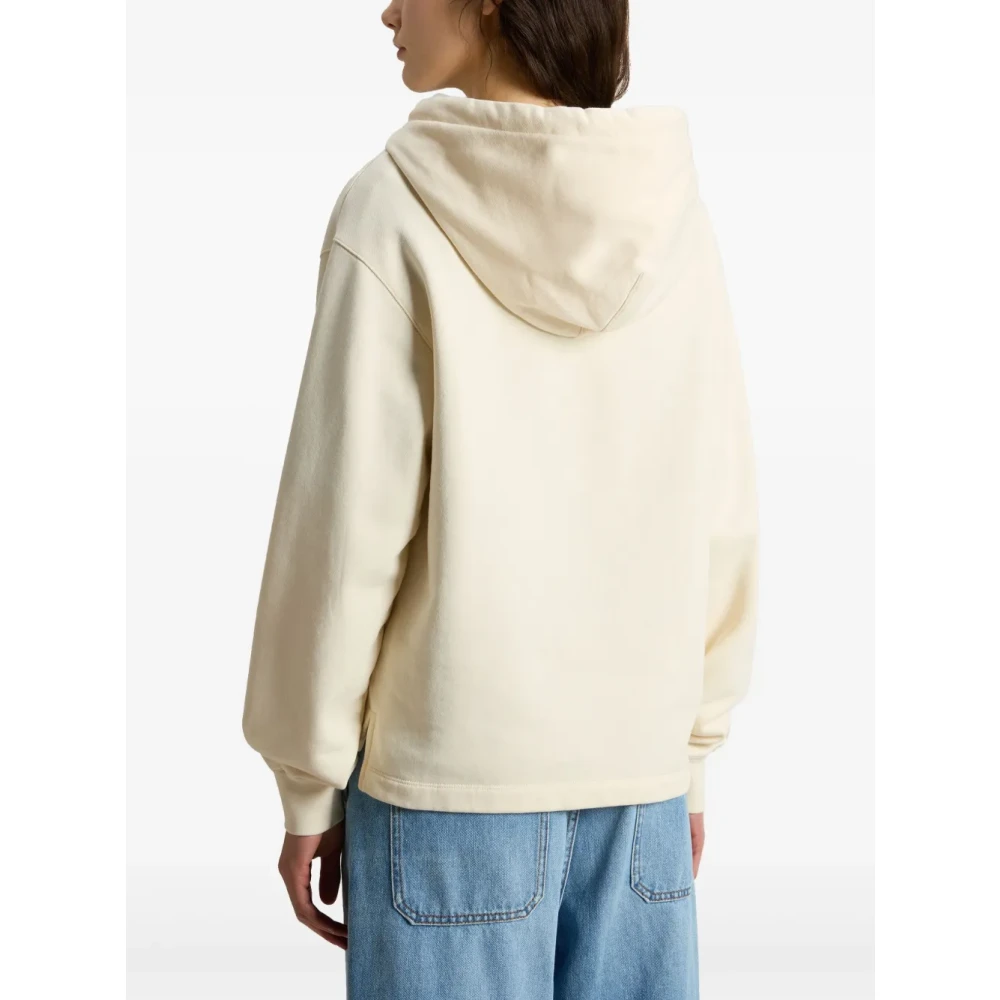Woolrich Witte Fleece Katoenen Trui White Dames