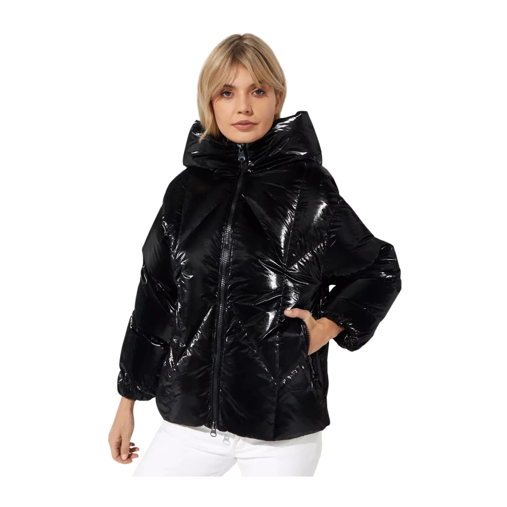 Hetregó Zwarte Muriel jas met metallic glans Black Dames