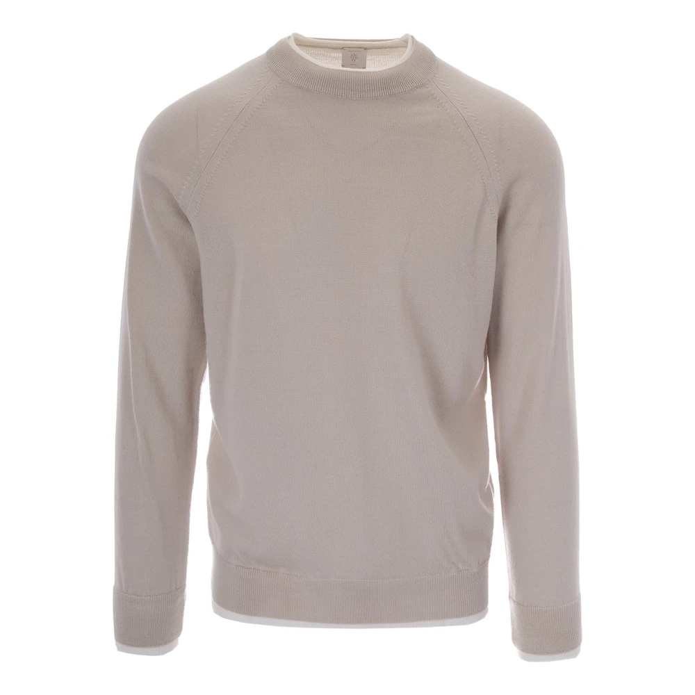 Eleventy Beige Round-Neck Knitwear - Male - Round-Neck Knitwear - S - Knitwear