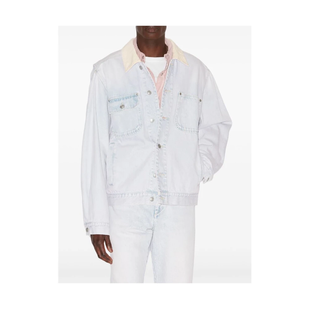 Isabel marant Denim Ribfluwelen Jack met Logopatch Blue Heren