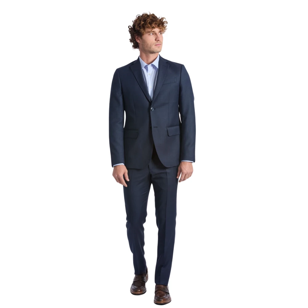 Baldinini Luxe Wollen Pak met Zichtbaar Logo Blue Heren