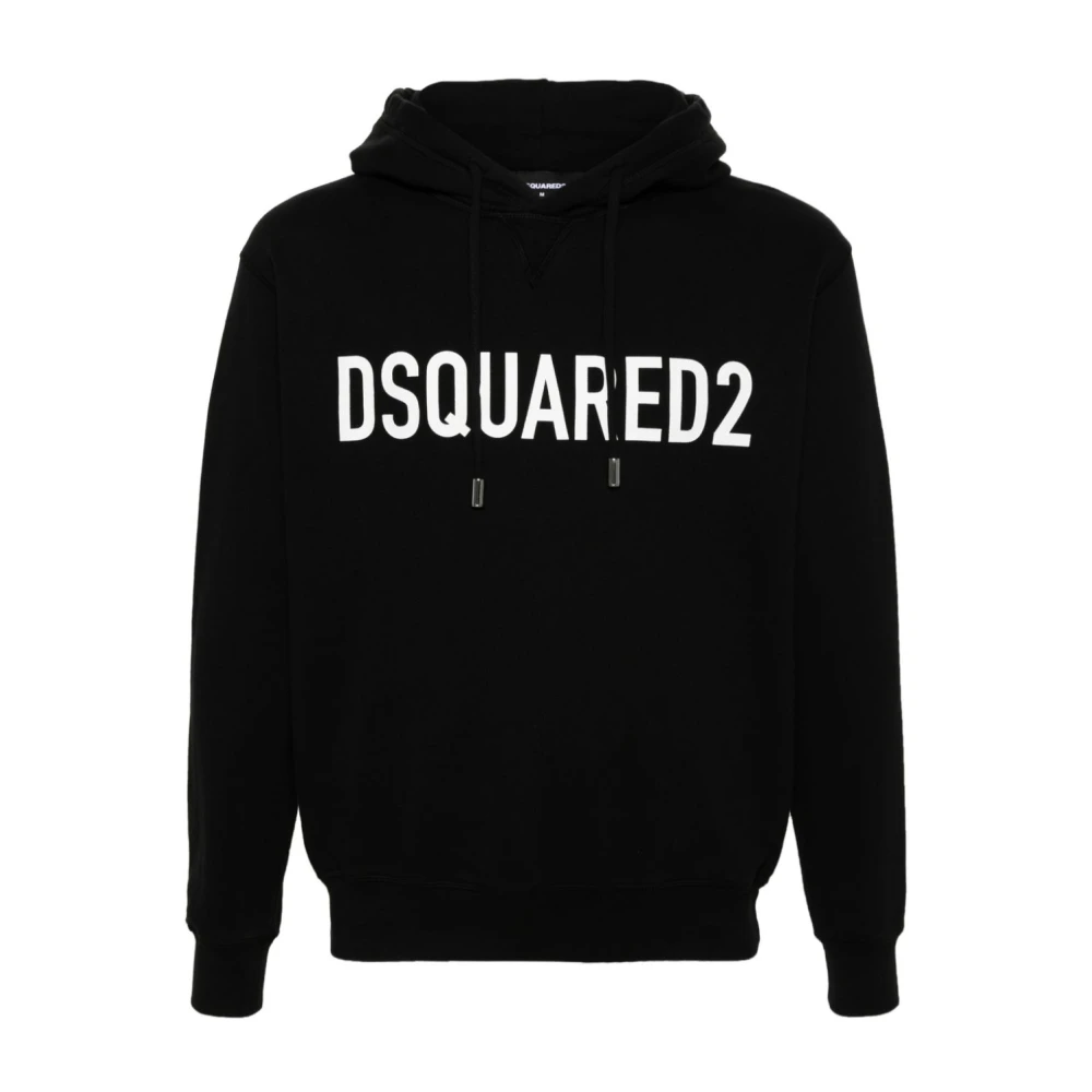 Dsquared2 Svart Sweatshirt med Logotyptryck Black, Herr