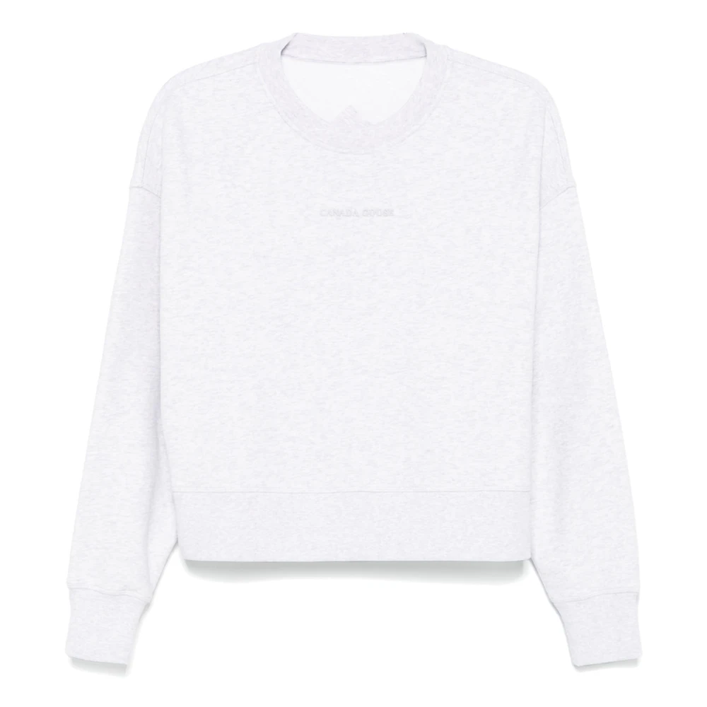 Canada Goose Grijze Crewneck Sweatshirt Met Rubberen Logo Gray Dames