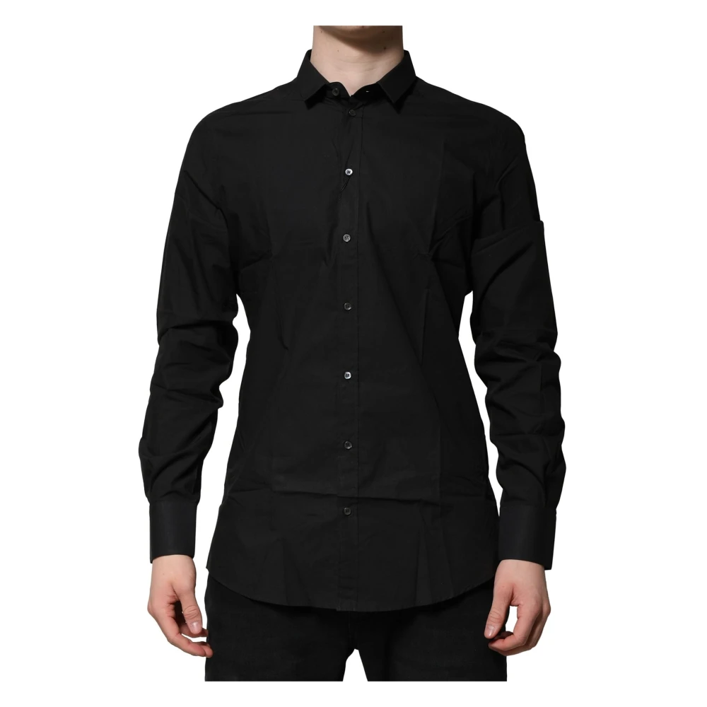 Dolce & Gabbana Men's Black/Gold Long Sleeves Formal Shirt