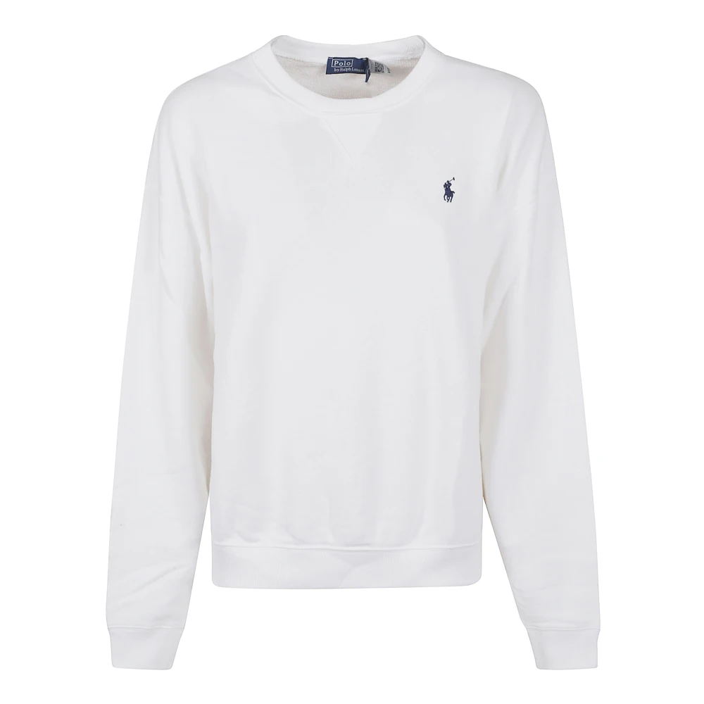 Polo Ralph Lauren Geborduurde Pony Sweatshirt met Lange Mouwen White Dames