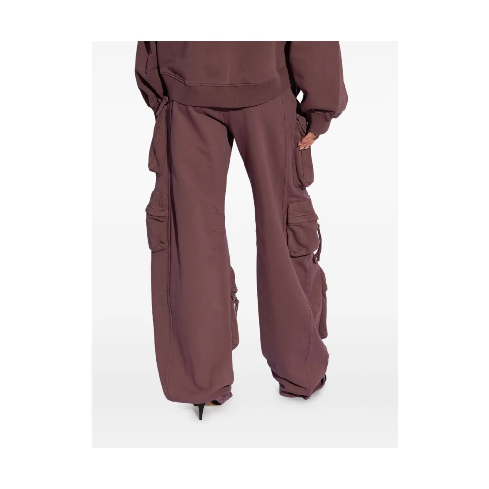 The Attico Broek met wijde pijpen en cargozakken Purple Dames