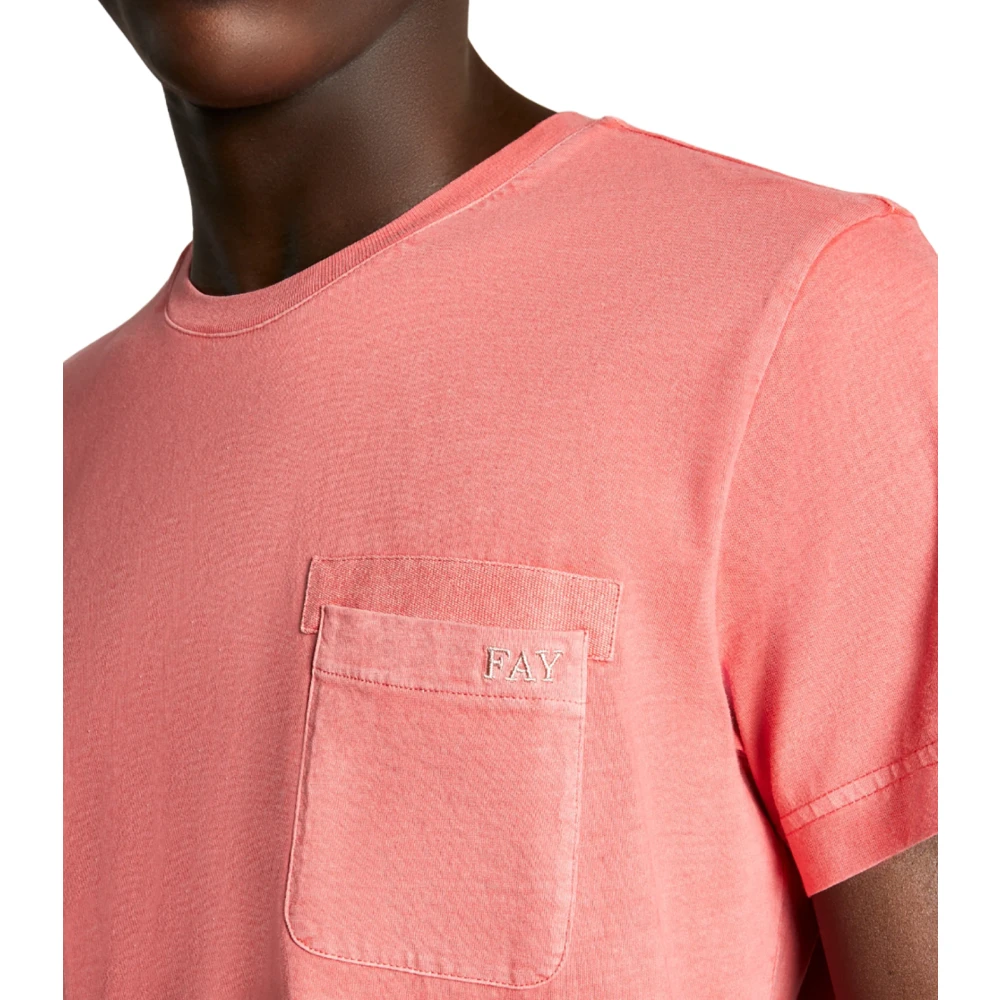 Fay Rode T-shirts en Polos Red Heren