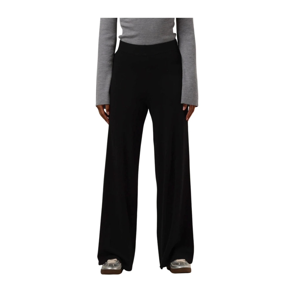 My Essential Wardrobe Wijde Pijp Gebreide Broek Black Dames