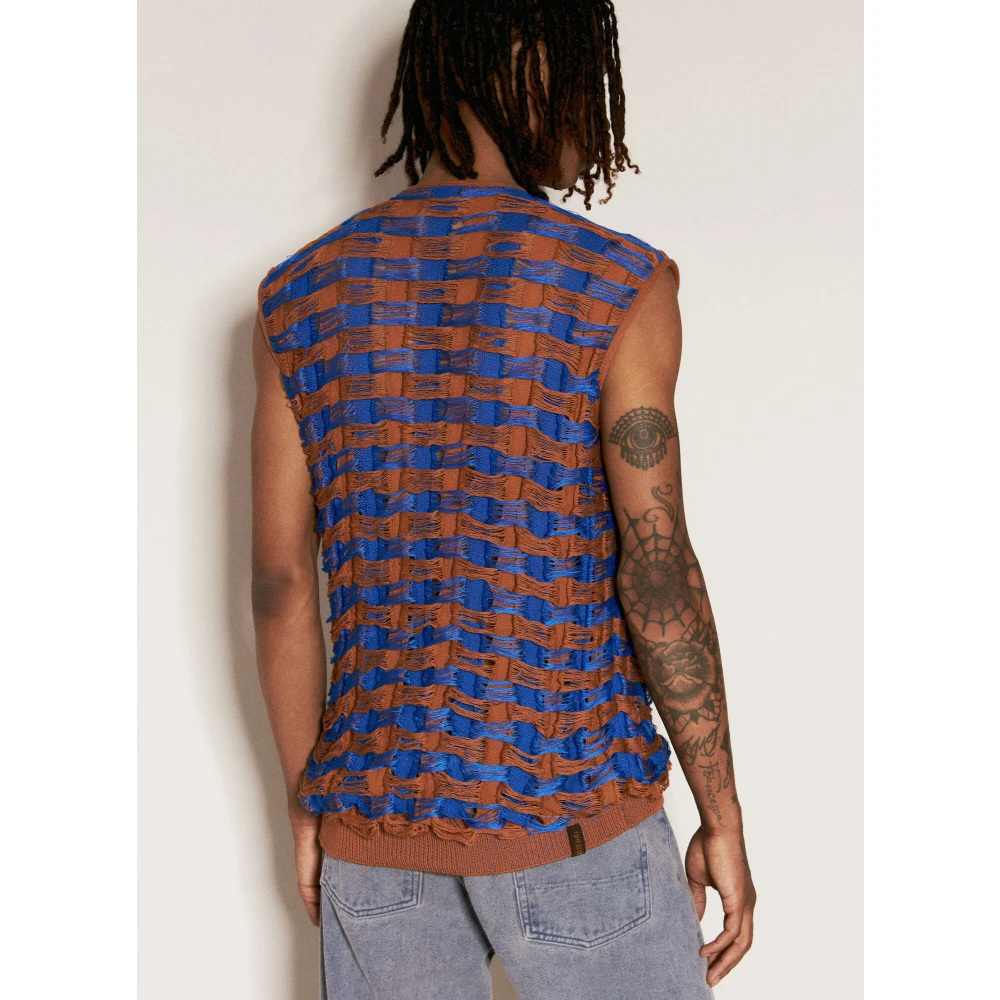 Isa Boulder Gescheurde Gebreide Tanktop Multicolor Heren