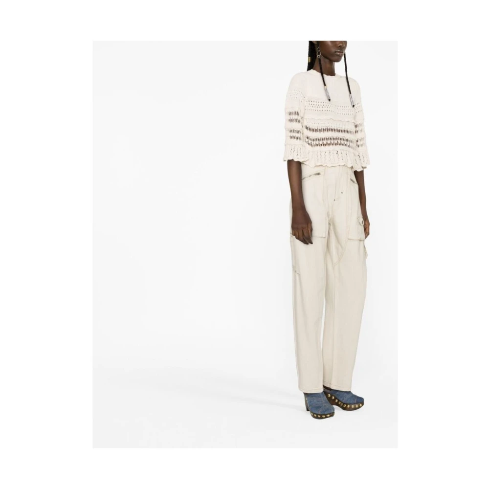 Isabel marant Albasten Ritszak Tapered Broek Beige Dames