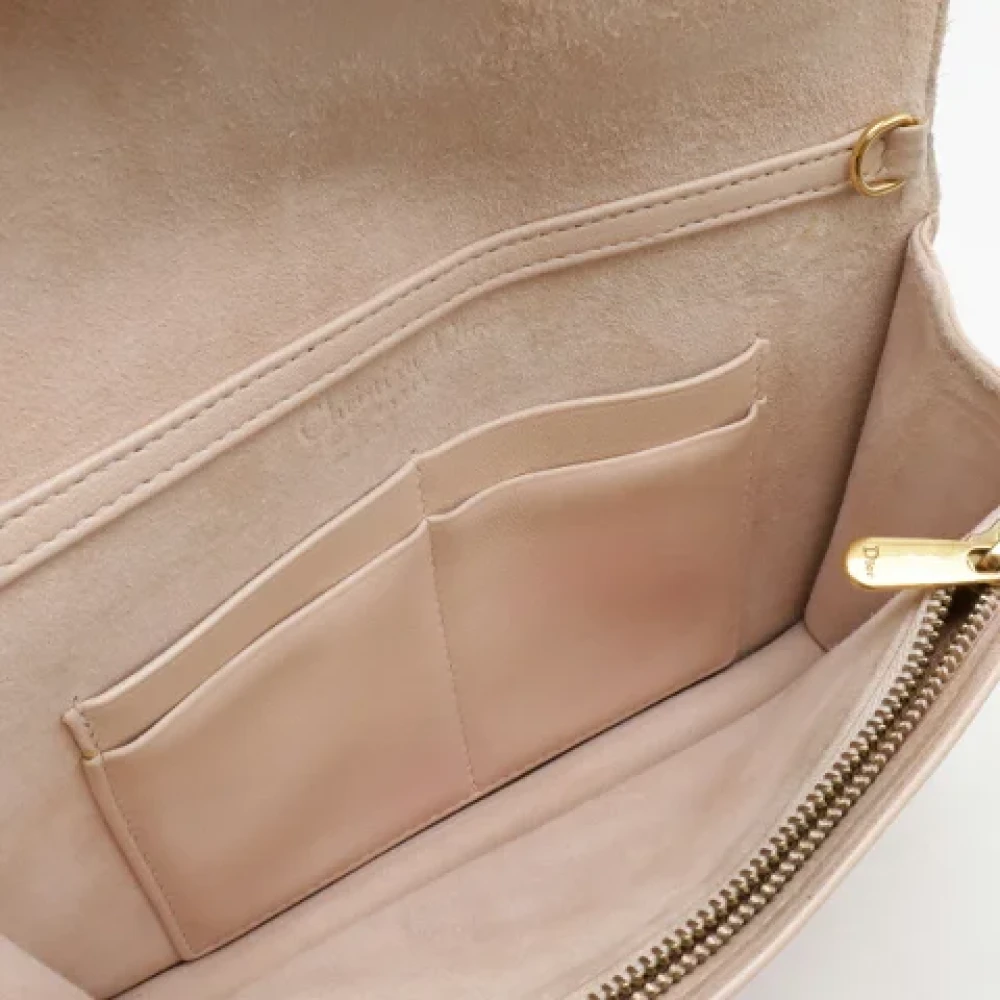 Dior Vintage Pre-owned Leather wallets Beige Dames