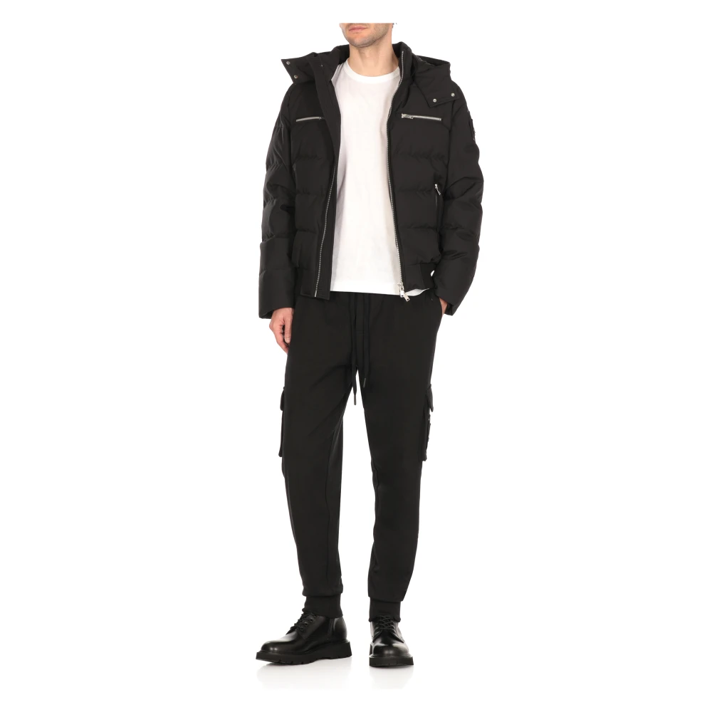 Moose Knuckles Gewatteerd donsjack met afneembare capuchon Black Heren