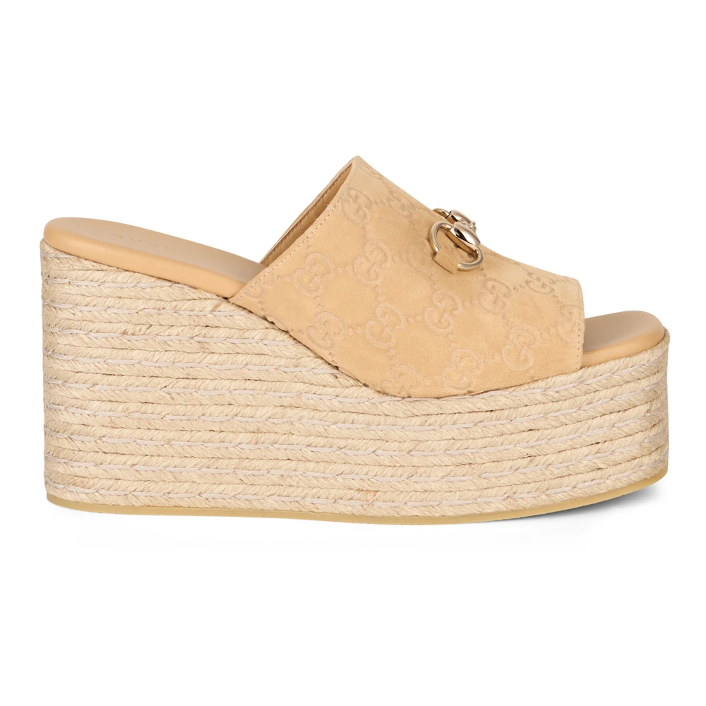 Gucci Women's Beige Wedges, 5 Uk, Wedge Shoe