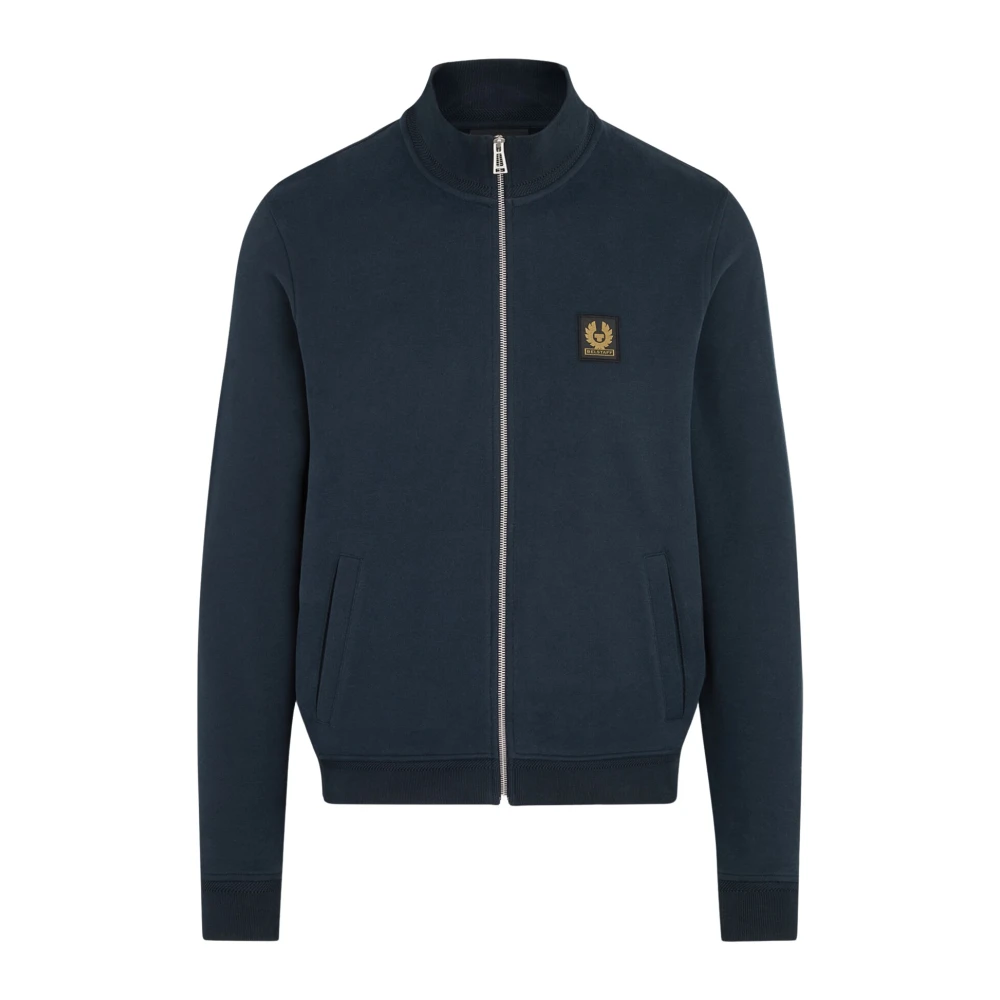 Belstaff Marinbl? Zip-Through Sweatshirt Blue, Herr