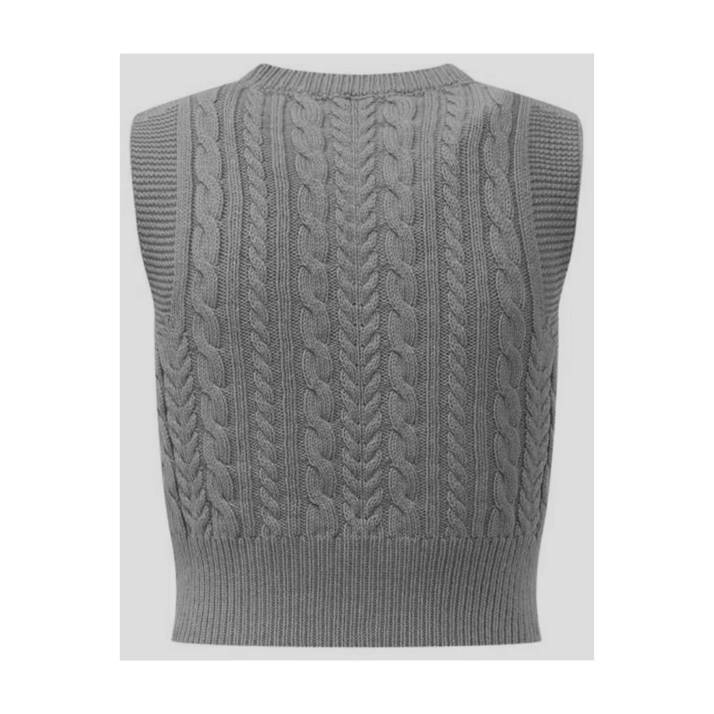 DES Phemmes Wollen Gebreid Vest Gray Dames