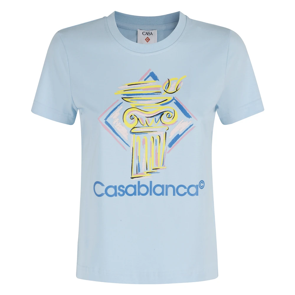 Casablanca Diamanten Kolom T-shirt Blue Dames
