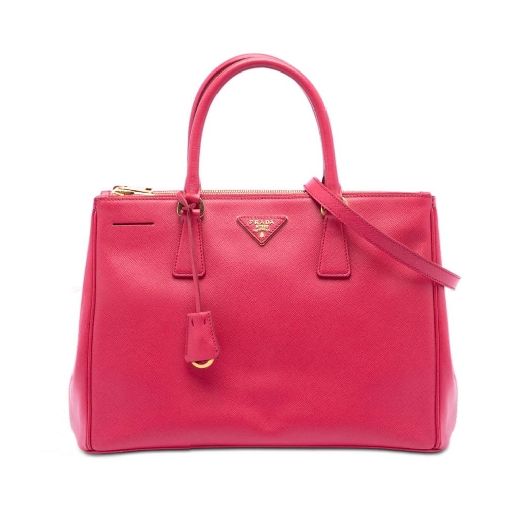 Prada Vintage Women's Pink Pre-Owned Structured Leather Satchel