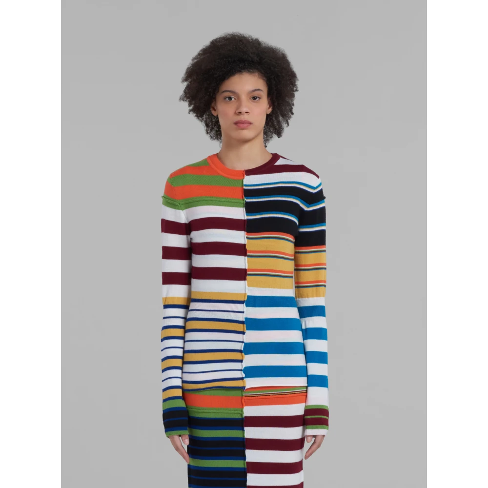 Marni Patchwork Wollen Trui Multicolor Dames