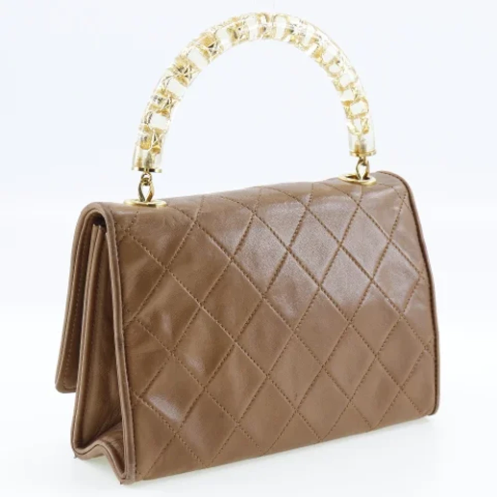 Chanel Vintage Pre-owned Leather handbags Beige Dames