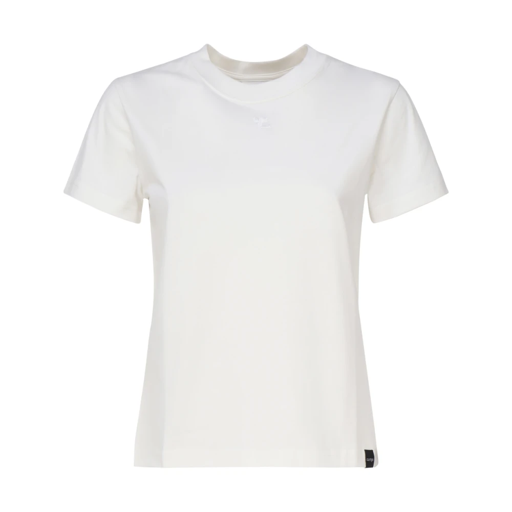 Courrèges Witte Logo T-shirts en Polos White Dames