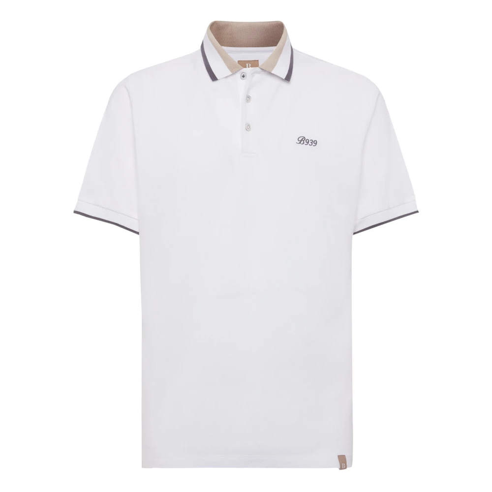 Boggi Milano Organisch katoenmix Piqué Polo Shirt White Heren