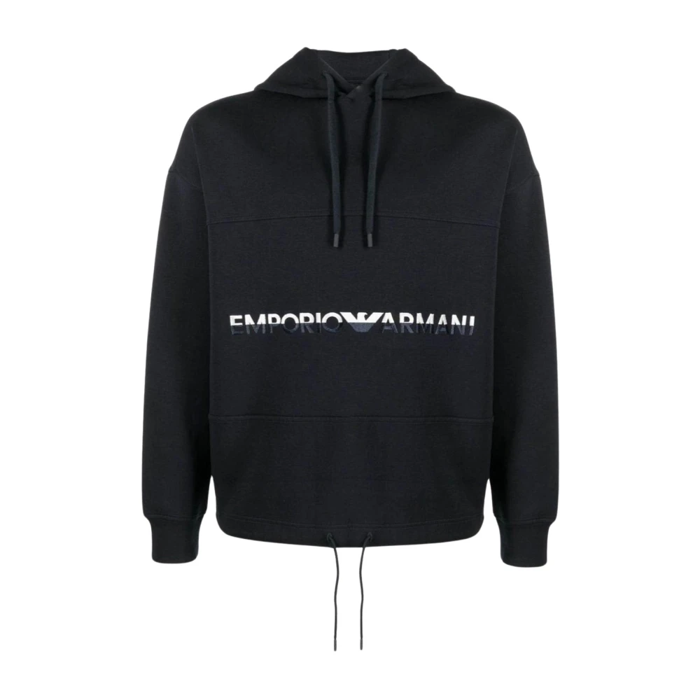 Emporio Armani Navy Blue Sweatshirt Herfst Winter 2023 2024 Blue Heren