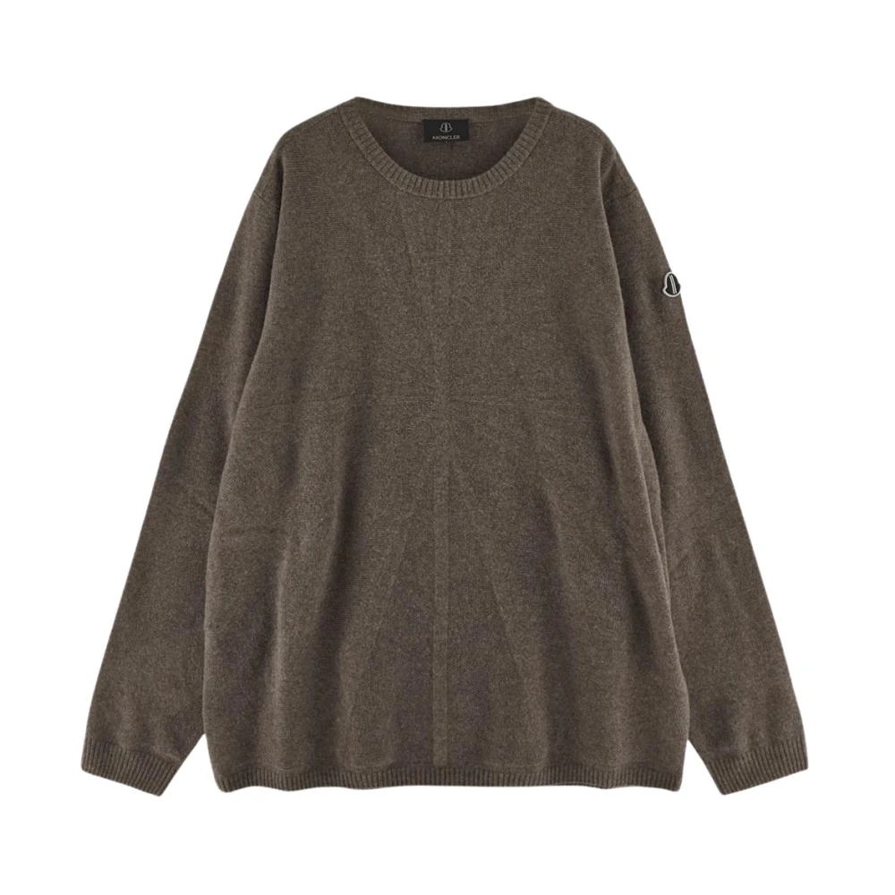 Moncler Katoenen Gebreide Biker Sweater Gray Heren