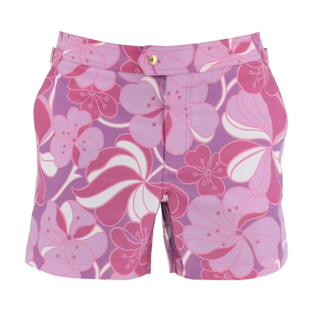 Tom Ford Bloemenprint Bermuda Shorts voor Vrouwen Pink Heren