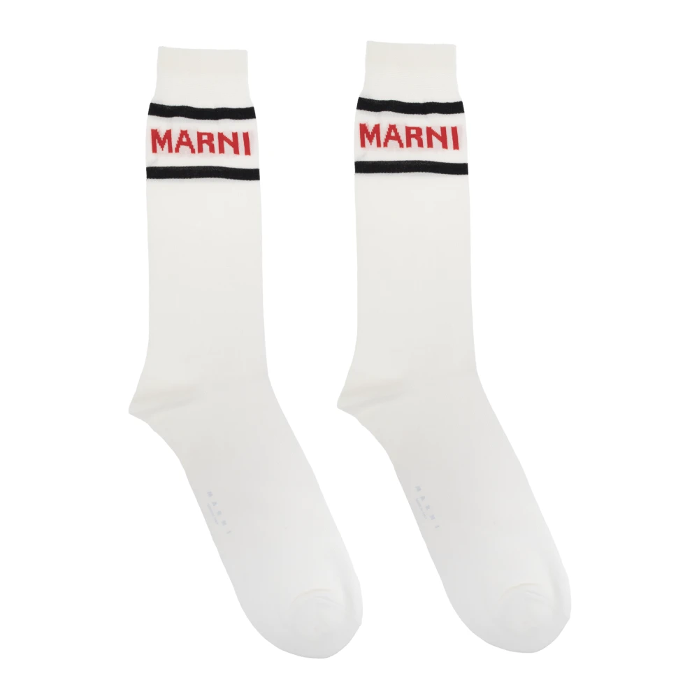 Marni Sokken met logo White Heren