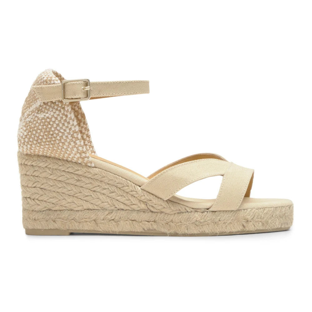Castañer Women's Beige Bruna Wedge Sandal - Wedges - 5 Uk - Shoes