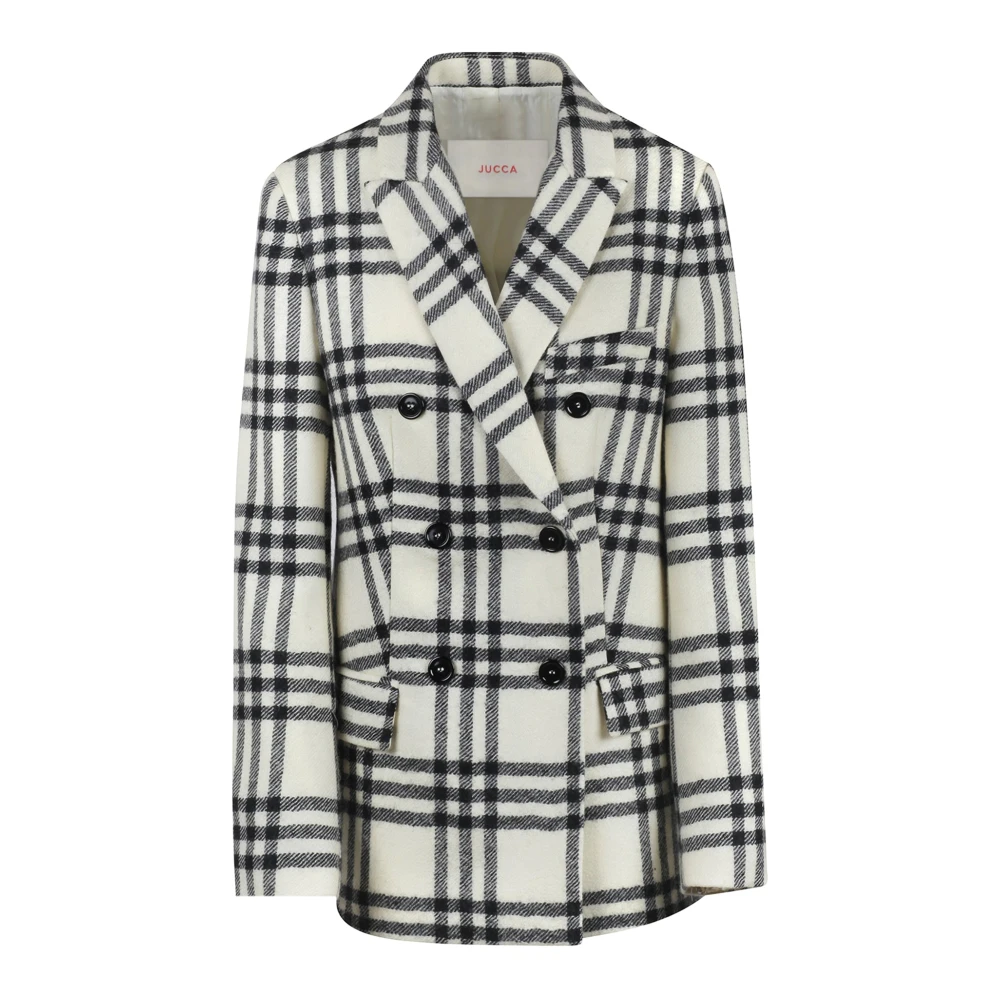 Jucca Dubbelborstige wollen blazer met reguliere revers Multicolor Dames