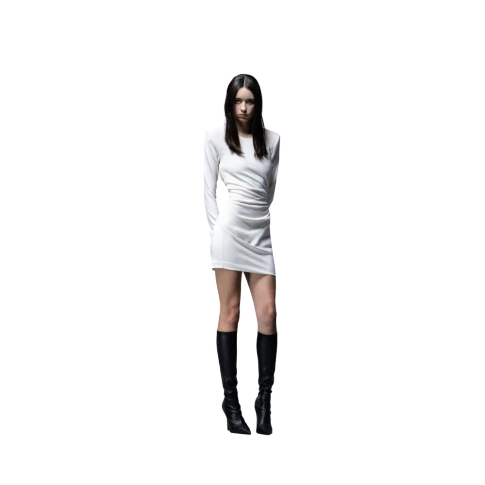 Aniye By Rugloze Mini Jurk in Screppino Stof White Dames