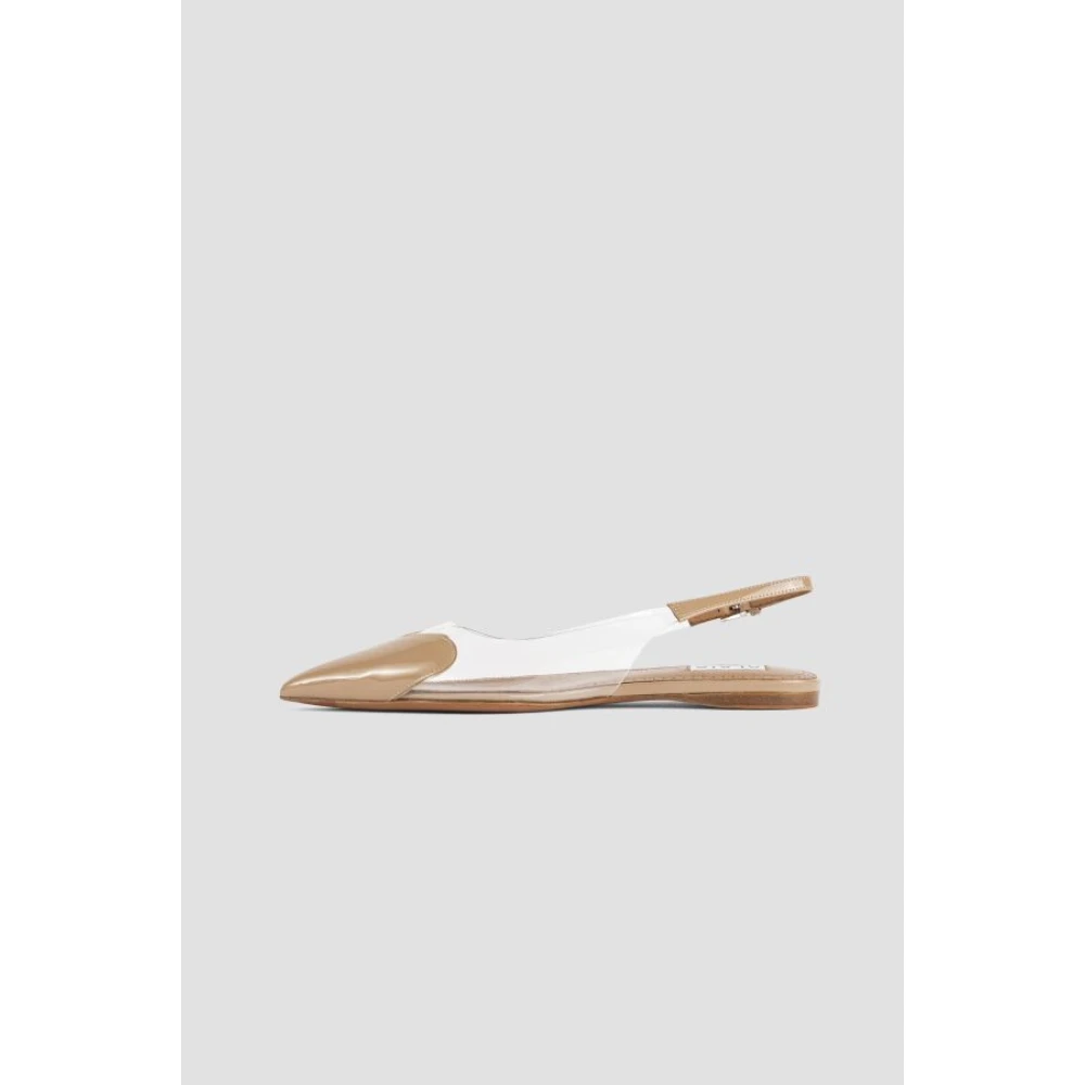 Alaïa Beige Patent Leren Hart Slingback White Dames