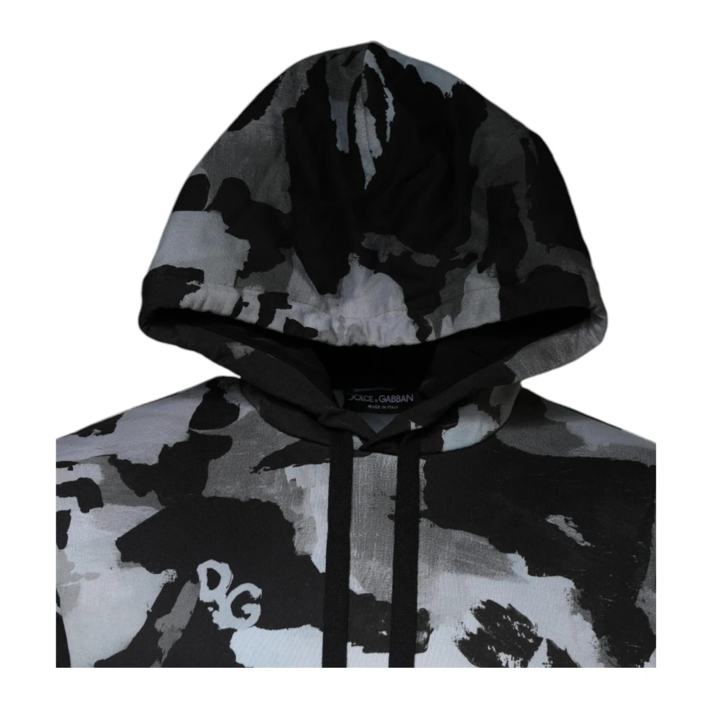 Dolce & Gabbana Camouflage hoodie met logodetails Multicolor Heren