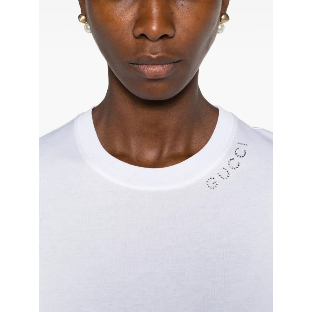 Gucci Kristal Logo Witte Mode T-shirt White Dames