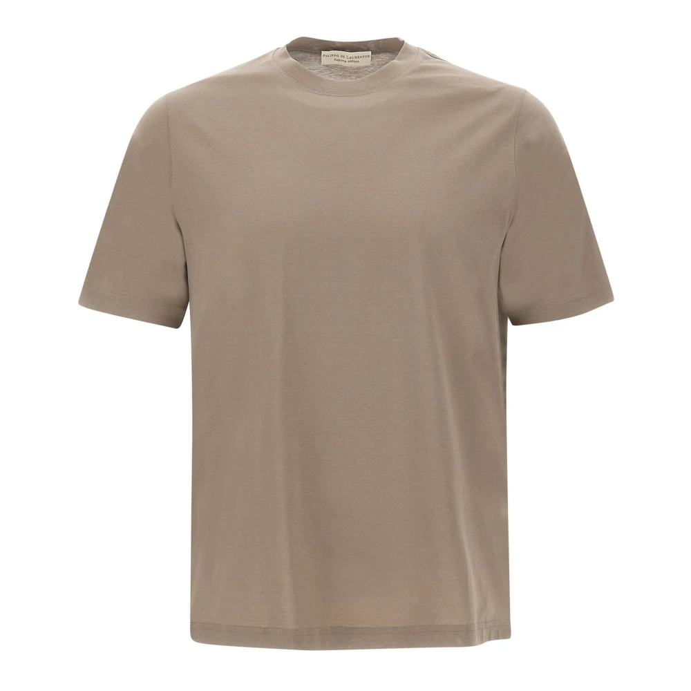Filippo De Laurentiis Supima Katoenen T-shirt Duif Grijs Beige Heren