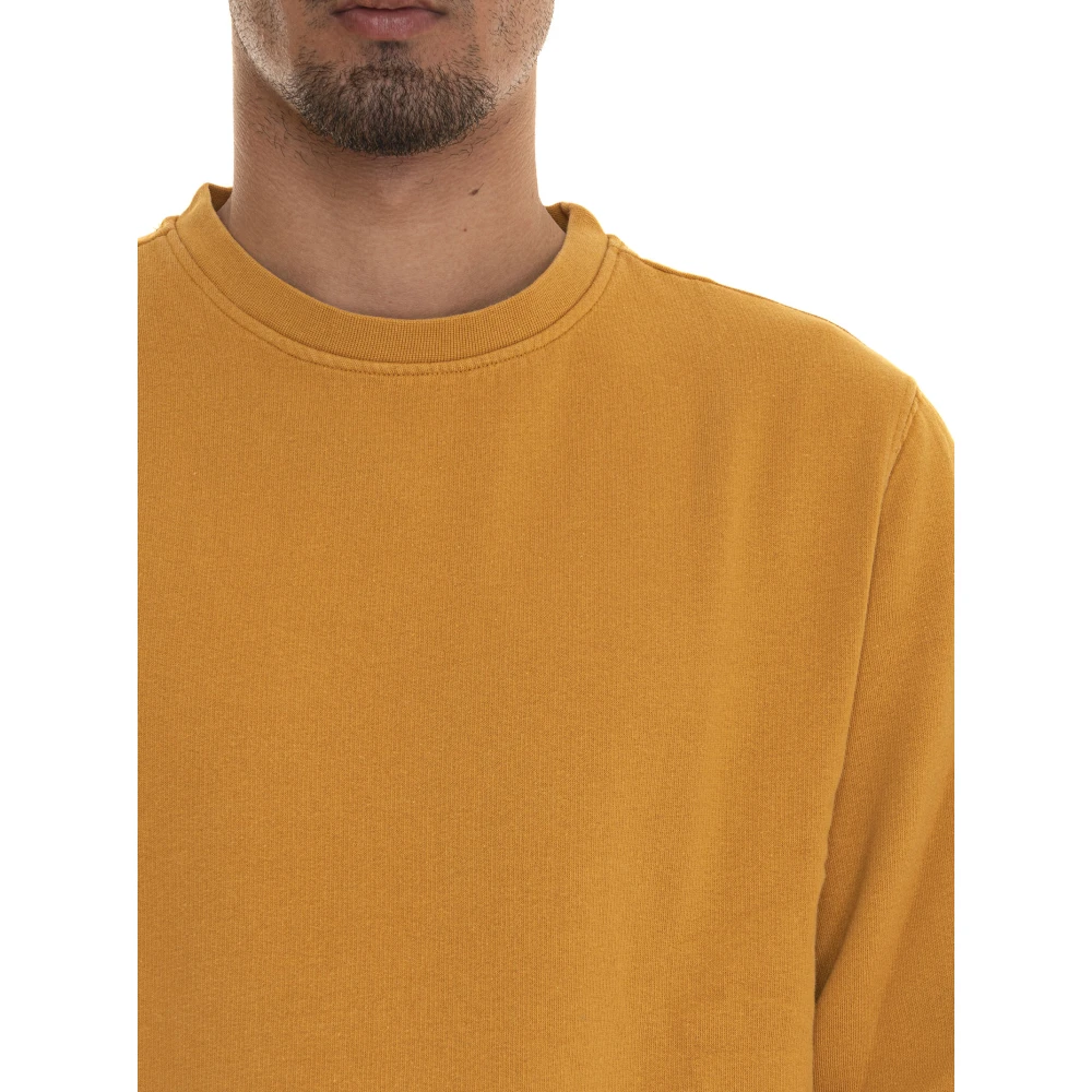 Gant Effen Crewneck Sweatshirt met Pluche Interieur Yellow Heren