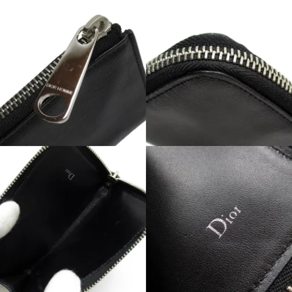 Dior Vintage Pre-owned Leather wallets Black Heren