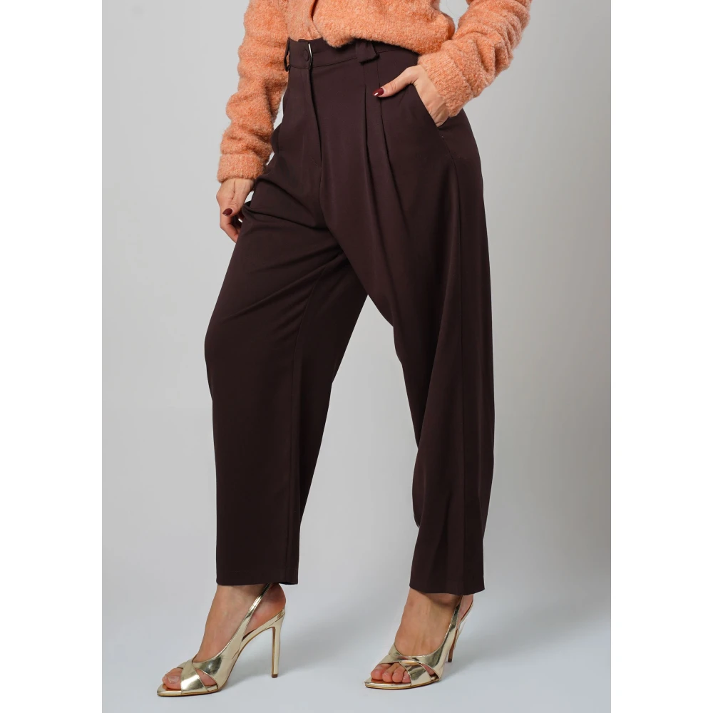 H2O Elegante Wijde Pijp Broek Brown Dames