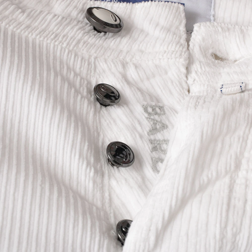 Jacob Cohën Ribfluwelen Slim Fit Broek Bard Model White Heren