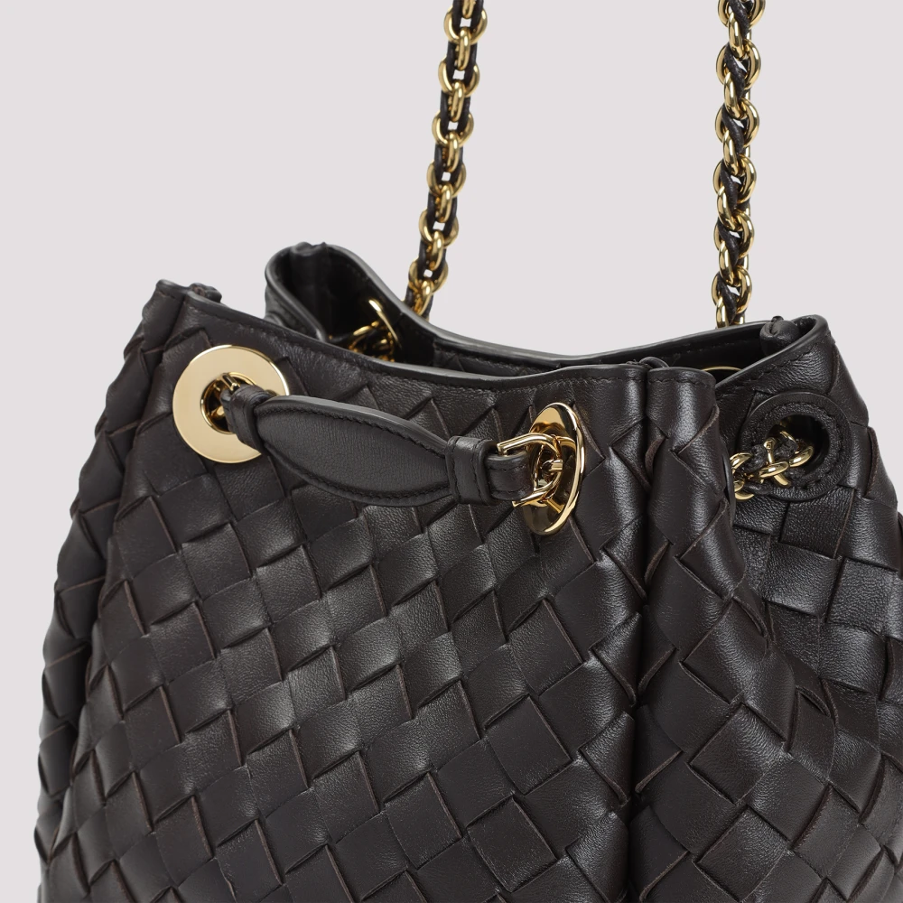 Bottega Veneta Parachute Schoudertas in Krijt Messing White Dames