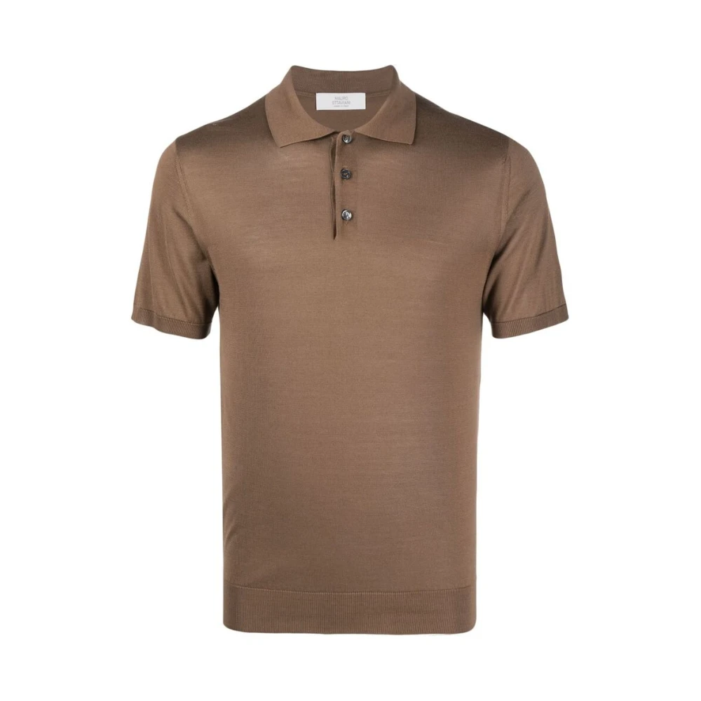 Mauro Ottaviani Zijden Polo Shirt in Gerstbruin Brown Heren