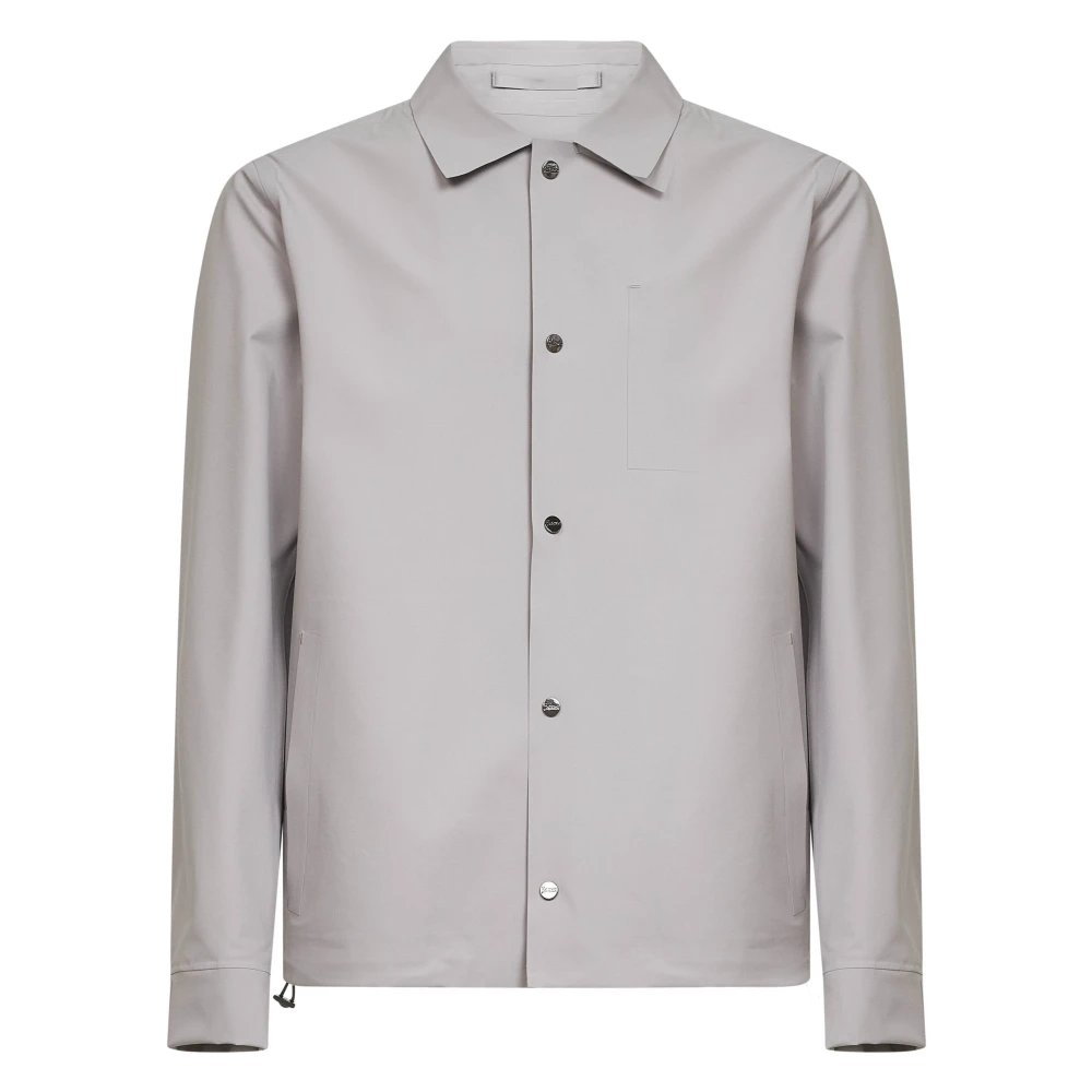 Herno Mannelijk Grijs Jassen Heren, 2XL, Technische Stoffen Jas