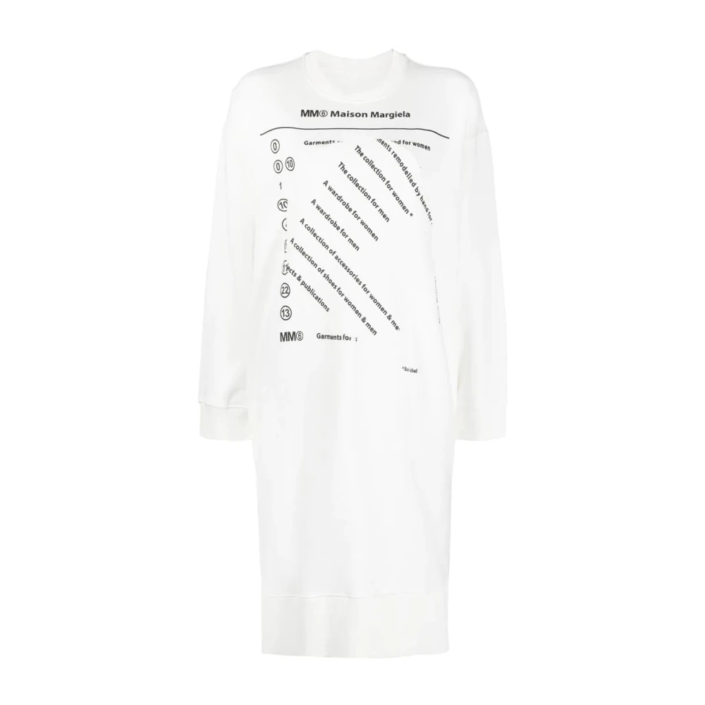 Mm6 Maison Margiela Femme Blanc Robes, Taille: 42 Fr Robe Midi Décontractée En Coton